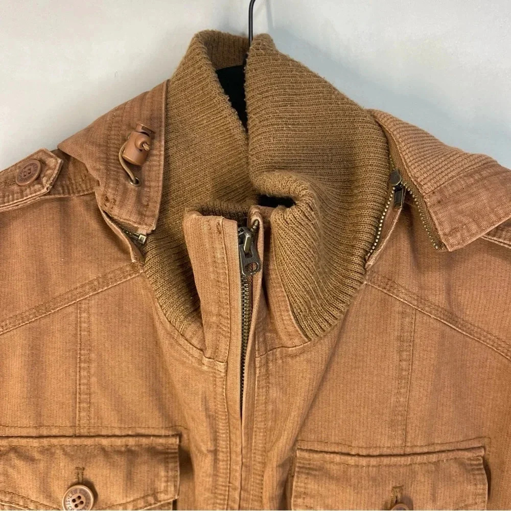 Vintage Levi’s Brown Kaki Tan Utility Jacket coat Men Size XL Pockets all over - Picture 8 of 13